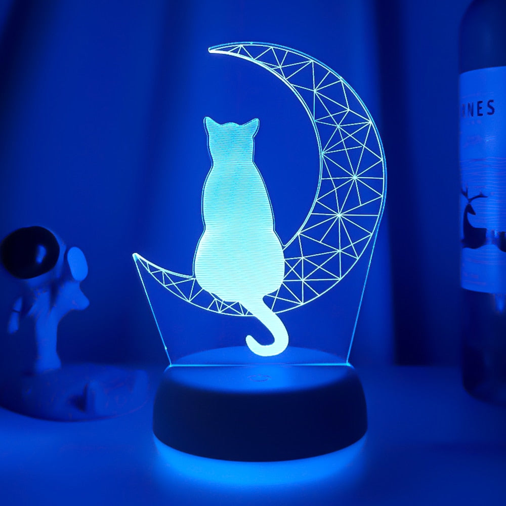Moon Cat Color Changing Lamp