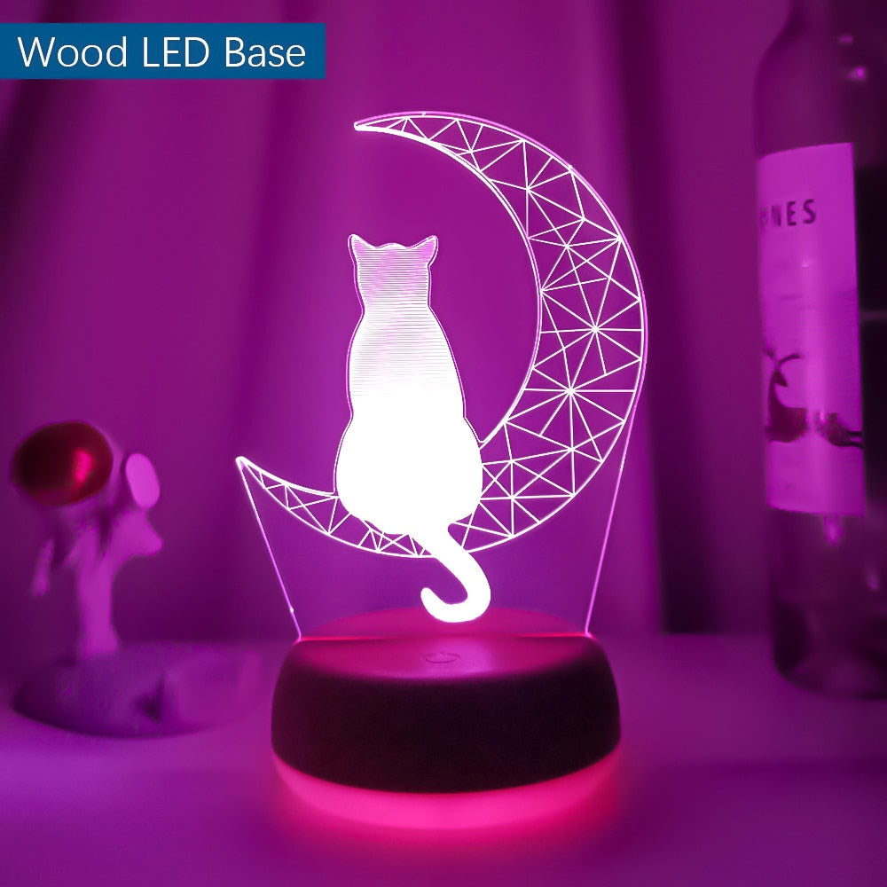 Moon Cat Color Changing Lamp