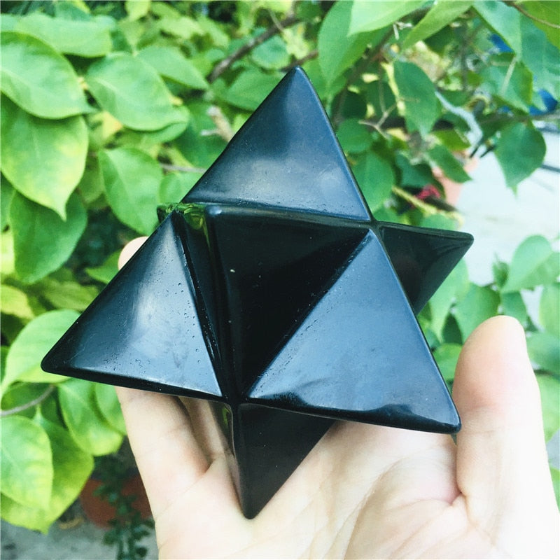 Obsidian Crystal Merkaba Star