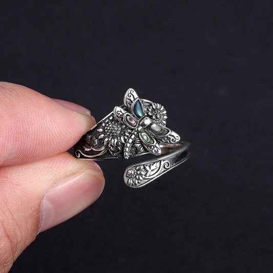 Vintage Silver Dragonfly Spoon Ring