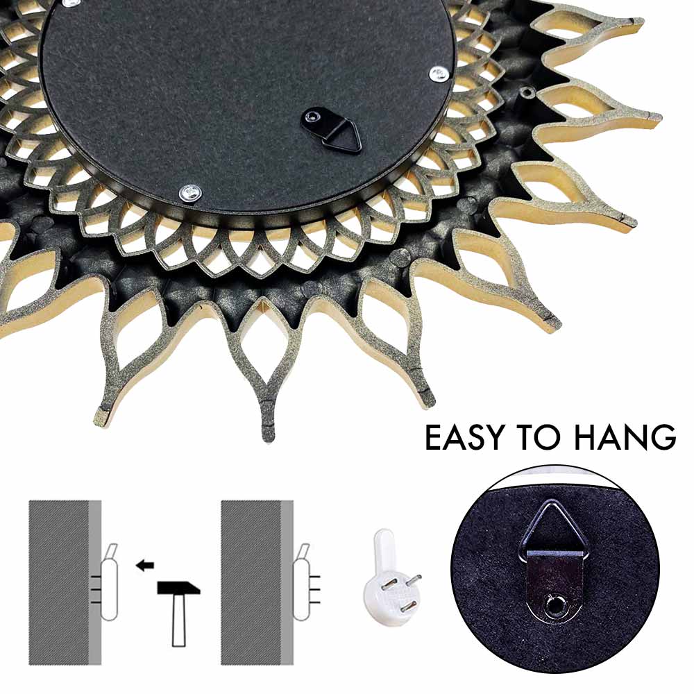 Silver & Gold Sunburst Mirror 3 Piece Set