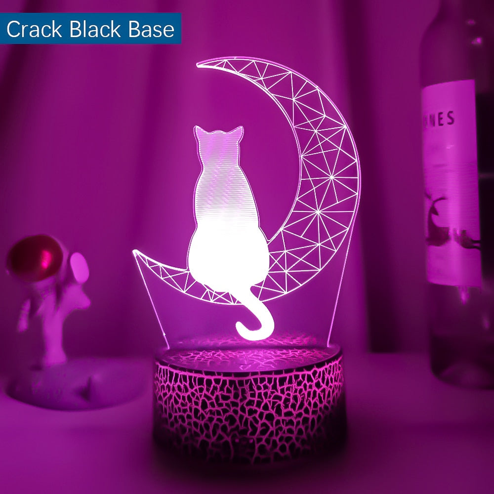 Moon Cat Color Changing Lamp