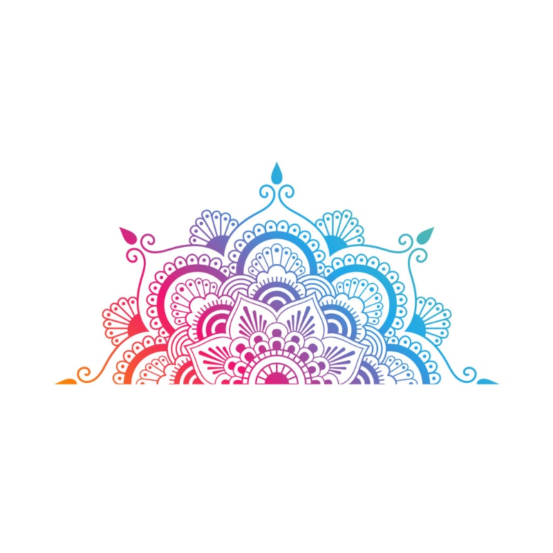 Rainbow Mandala Lotus Wall Decal