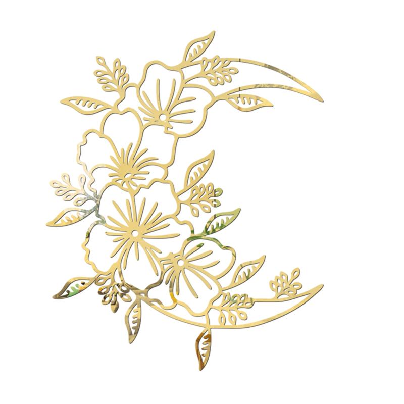 Moon Flower Mirror 3D Wall Sticker