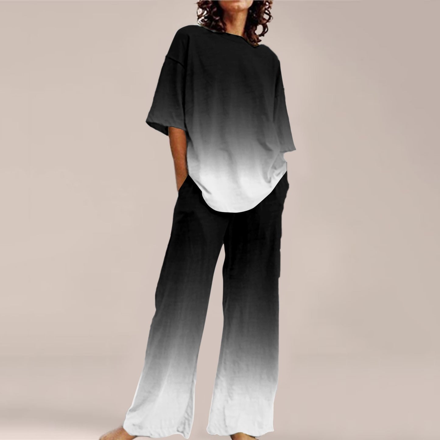 T Shirt & Wide Leg Pants Set