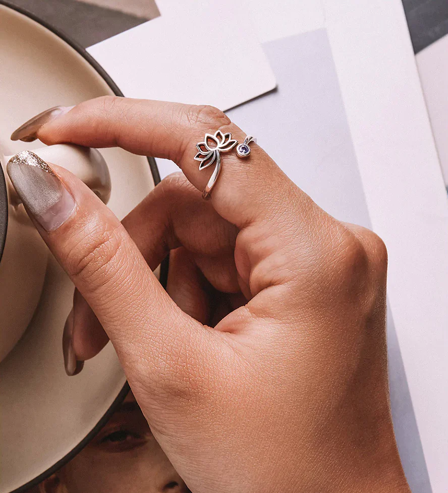Lotus Flower Adjustable Ring