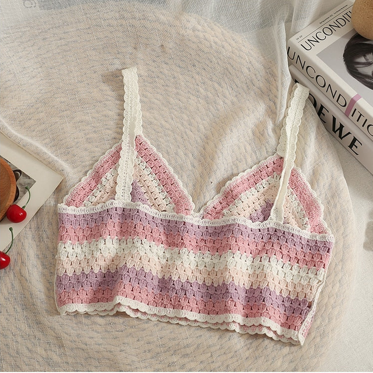 Knitted Festival Patchwork Top & Shorts Set
