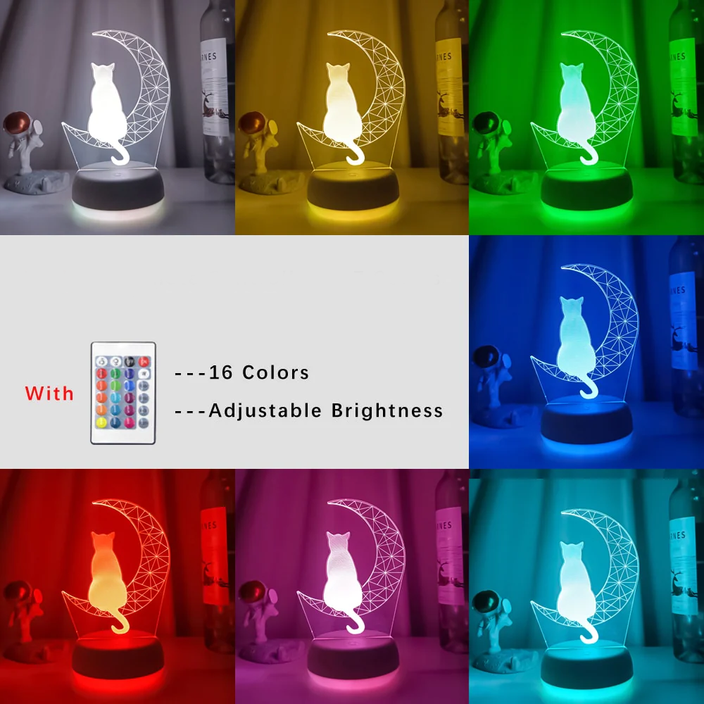 Moon Cat Color Changing Lamp