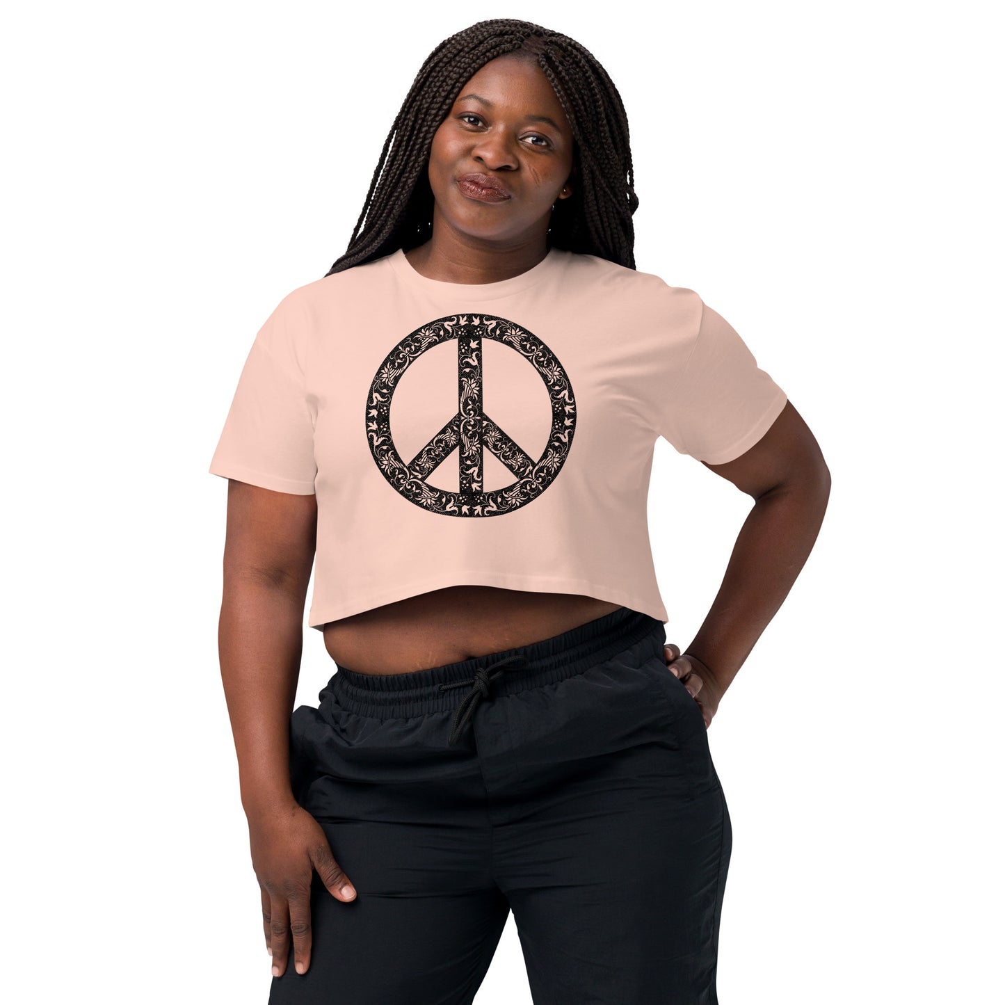Peace Sign Cropped T Shirt