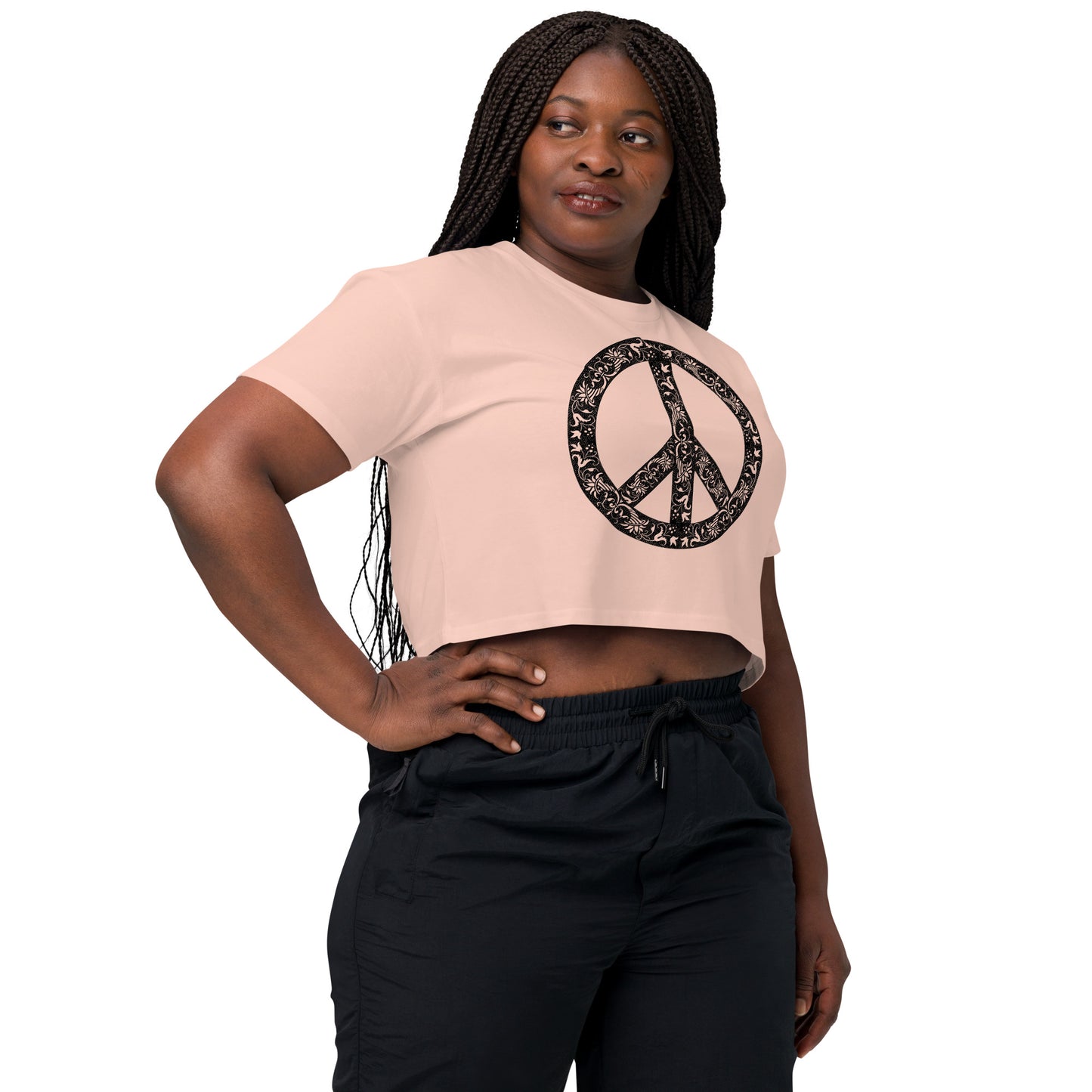Peace Sign Cropped T Shirt