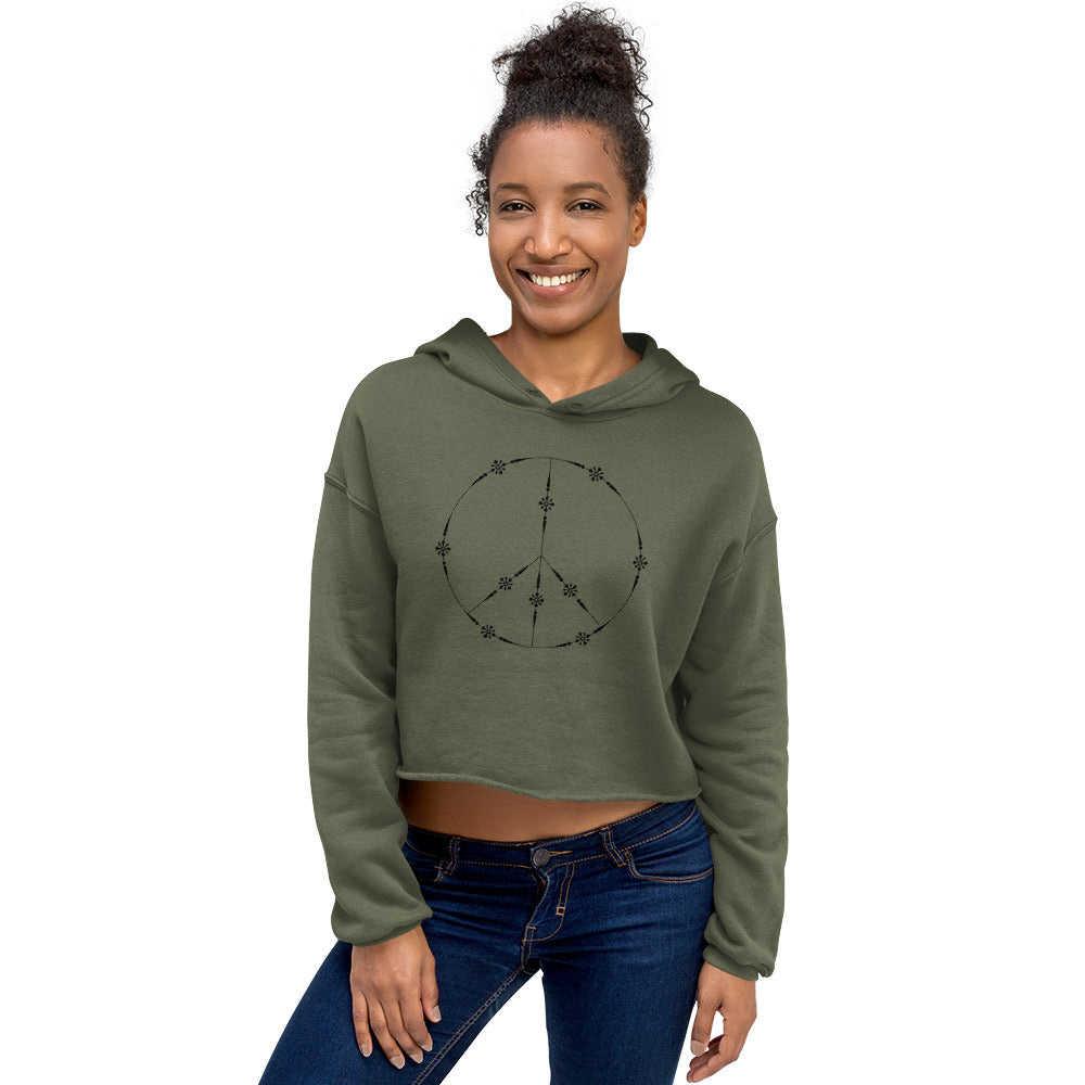 Peace Sign Crop Hoodie
