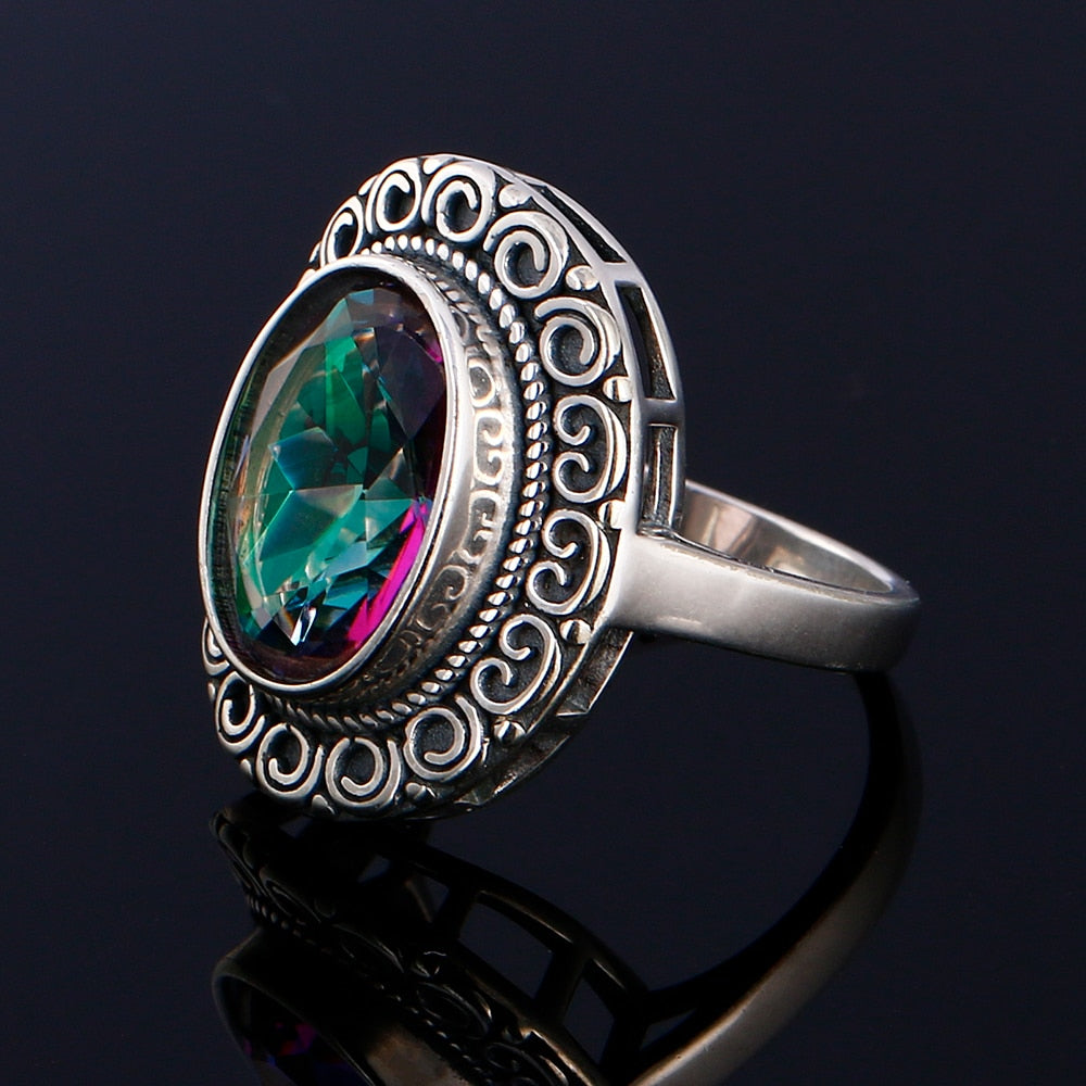Rainbow Fire Mystic Topaz Ring
