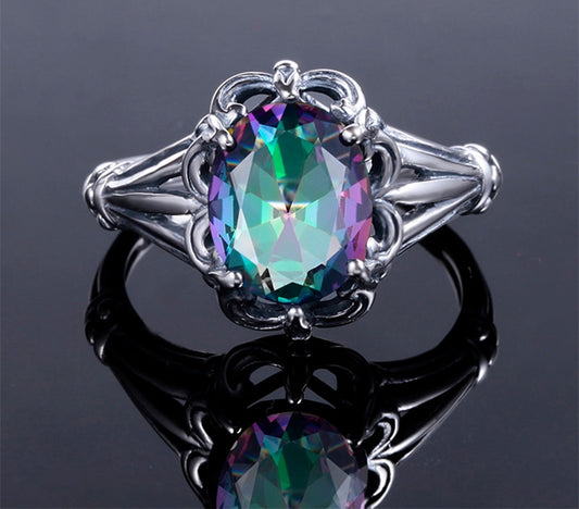 Rainbow Fire Mystic Topaz Ring