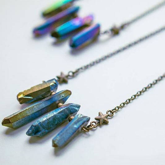 Titanium Aura Quartz Necklace