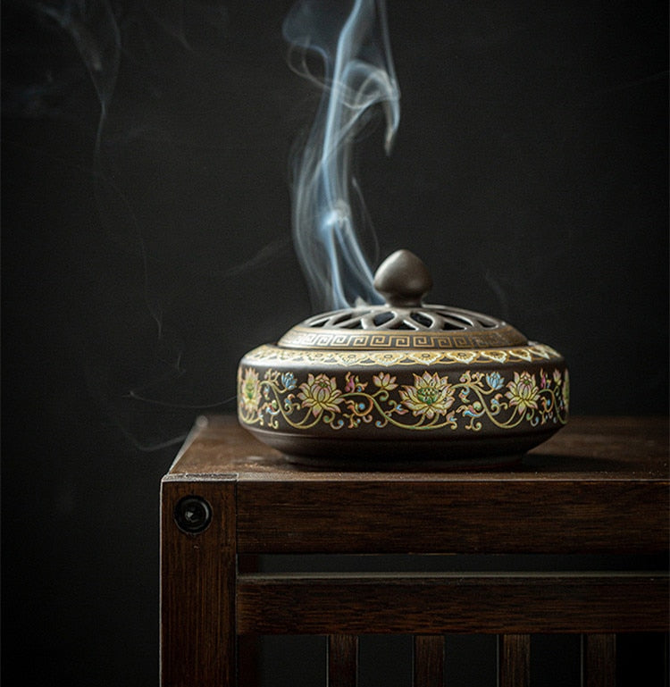 Floral Ceramic Incense Burner