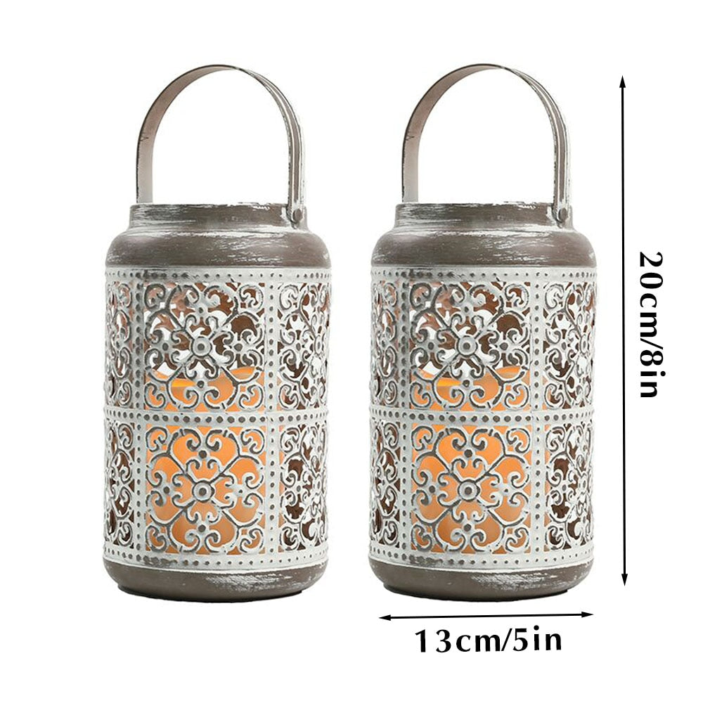 Vintage Lantern Set with Flameless Candles