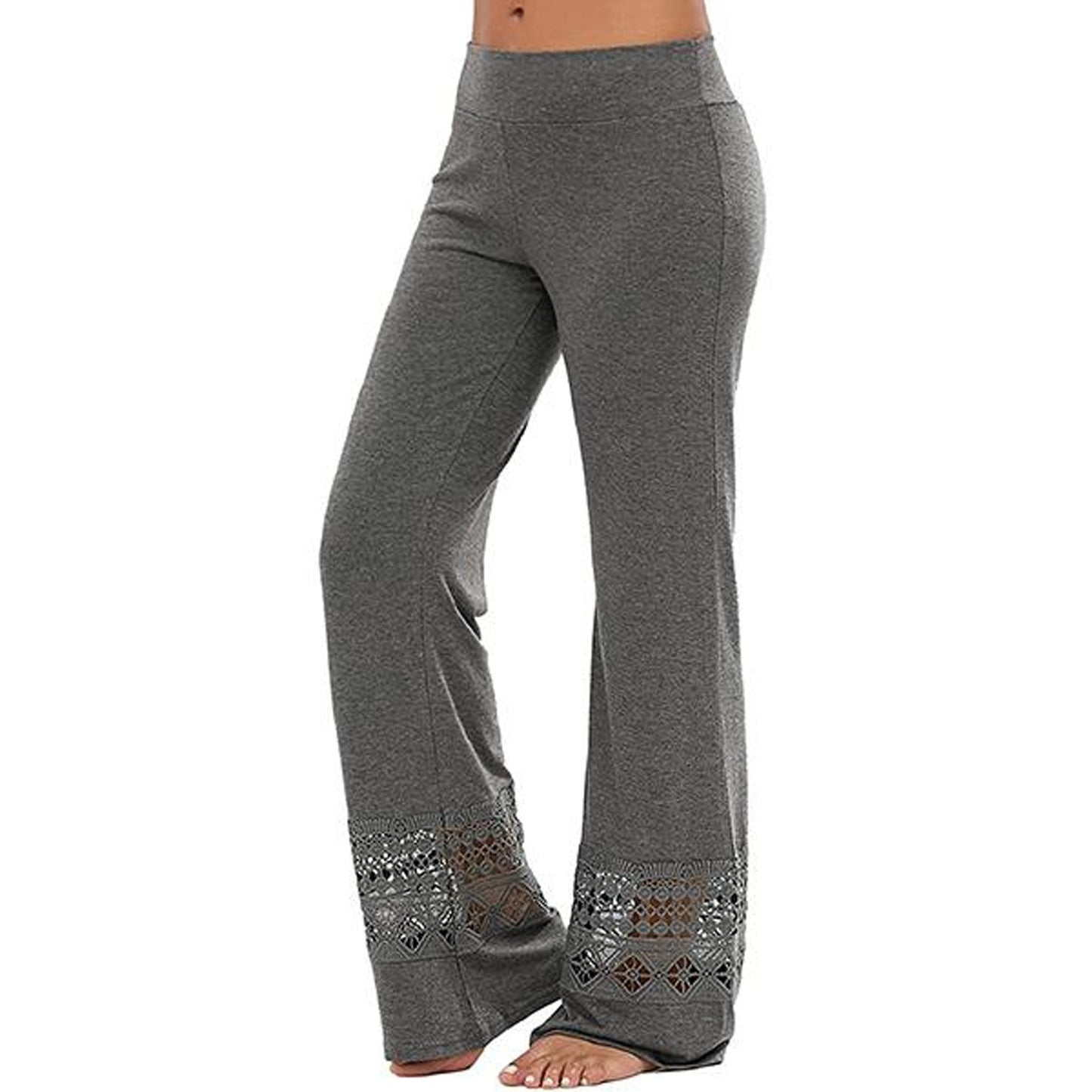 High Waist Lace Bottom Yoga Pants
