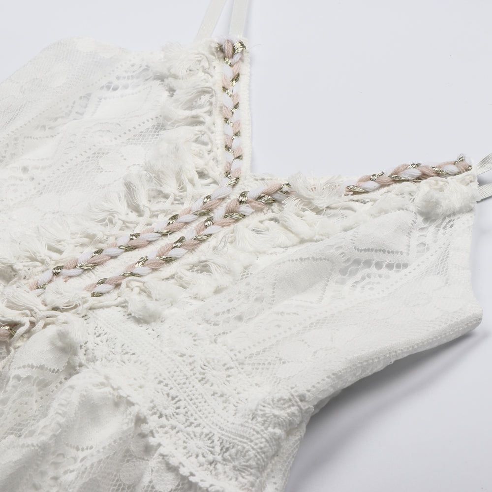 Lace V Neck Spaghetti Strap Sundress