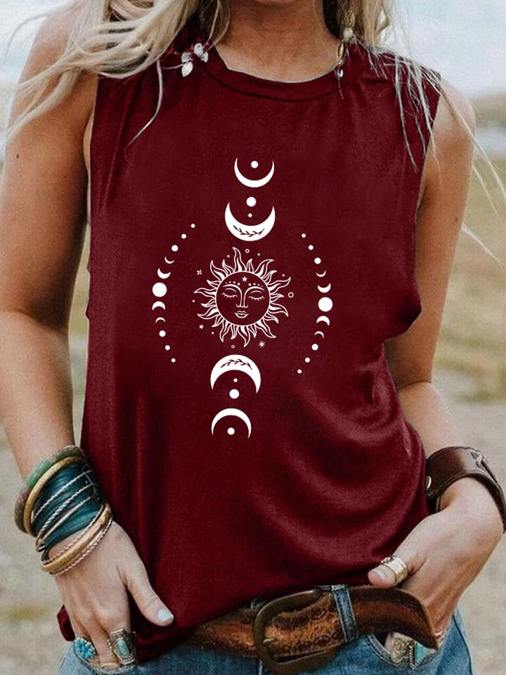 Sun & Moon Sleeveless Tee