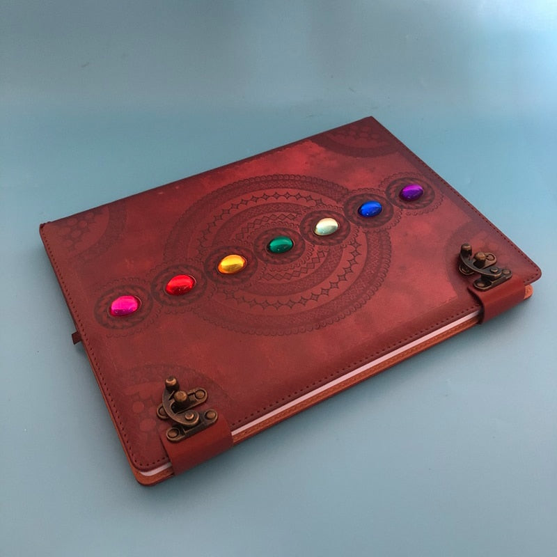 Seven Chakra Stone Embossed Journal