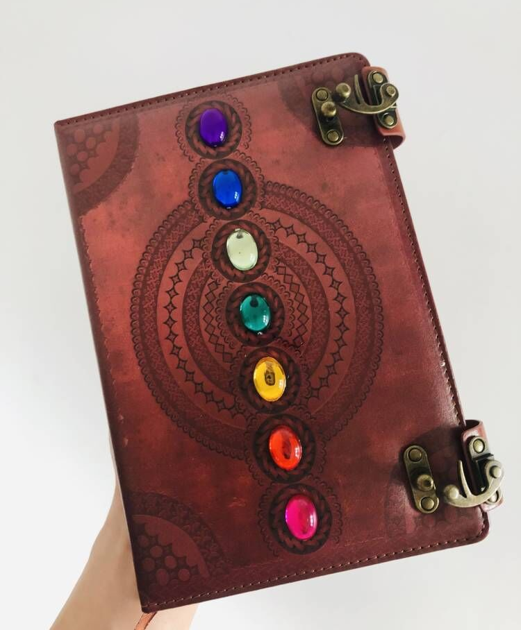 Seven Chakra Stone Embossed Journal
