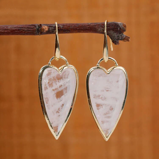 Crystal Heart Dangle Earrings