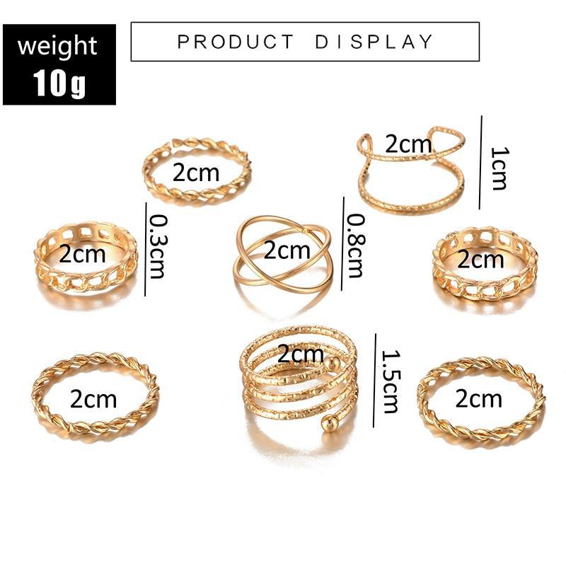 Geometric Gold Ring Set - SoulShyne Products