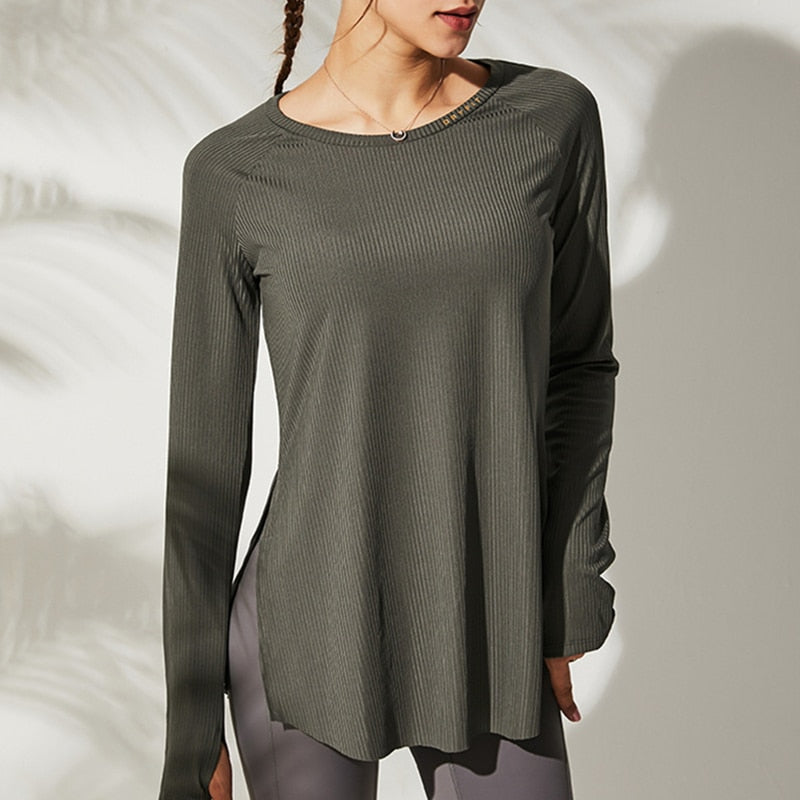 Loose Fit Long Sleeve Thumb-Hole Yoga Top