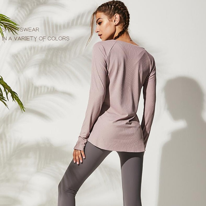 Loose Fit Long Sleeve Thumb-Hole Yoga Top