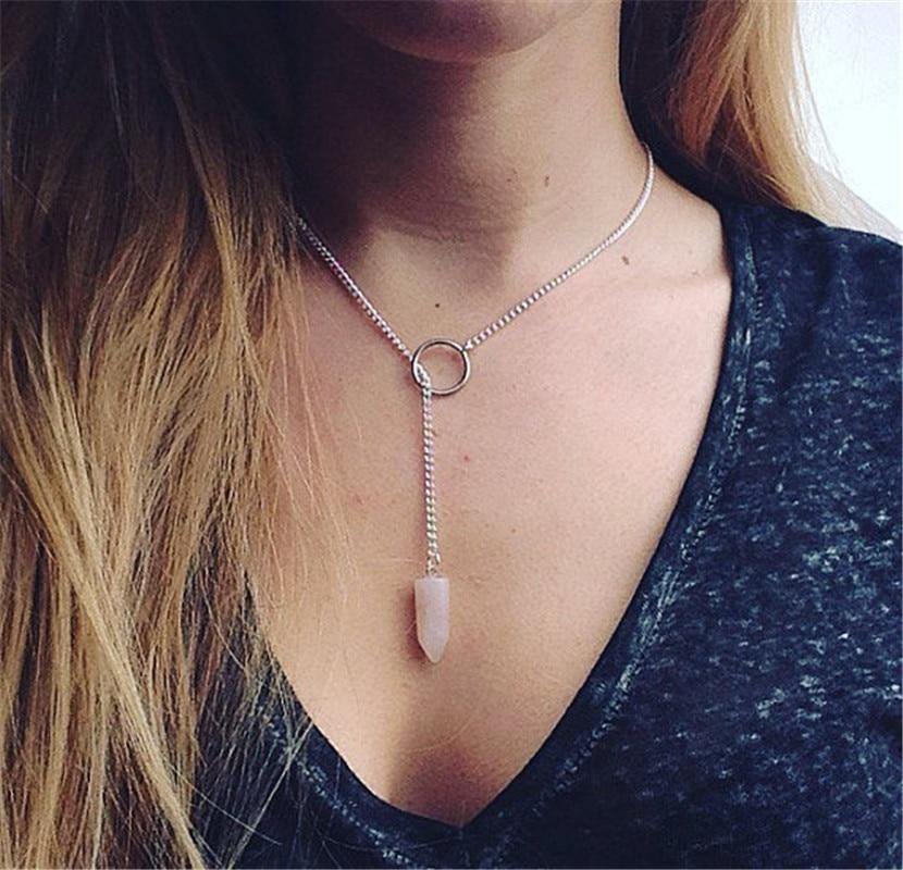 Rose Quartz Lariat Necklace - SoulShyne Products