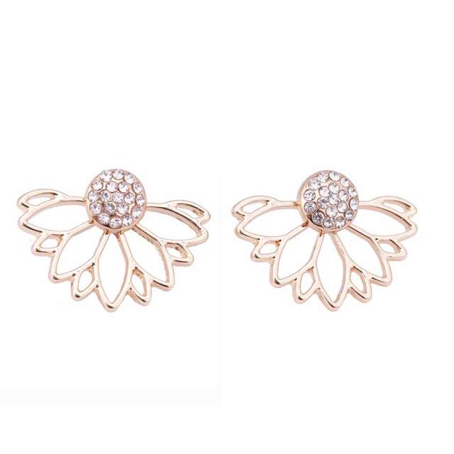Peek-a-Boo Lotus Flower Stud Earrings