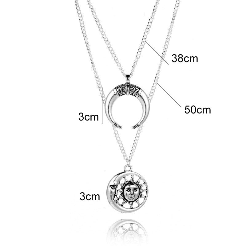 Sun & Moon Necklace Set