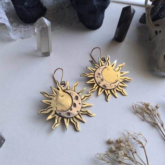 Sun & Moon Drop Earrings