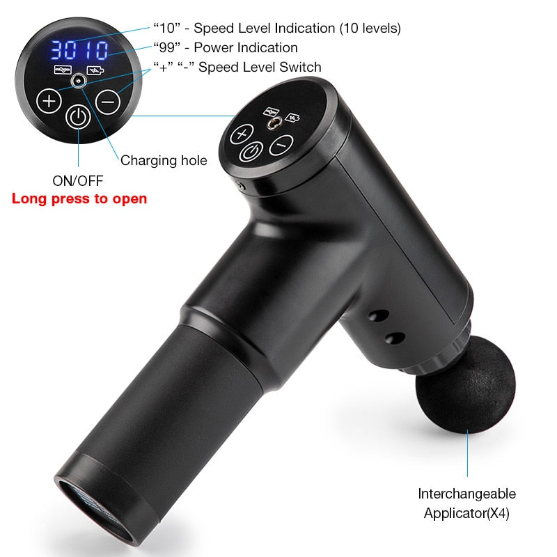 Deep Tissue Massage Gun with LCD Touch Screen