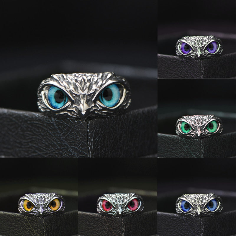 Lucky Owl Eyes Adjustable Ring