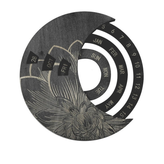 Crescent Moon Wooden Perpetual Calendar