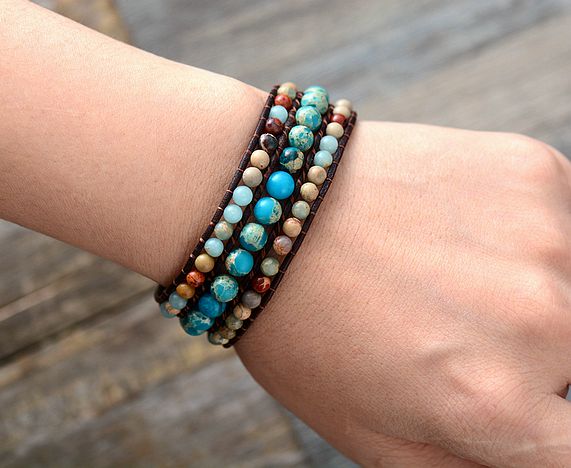 Jasper Stone Wrap Bracelet