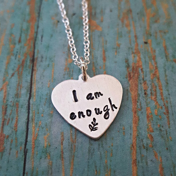 I am Enough Heart Pendant Necklace