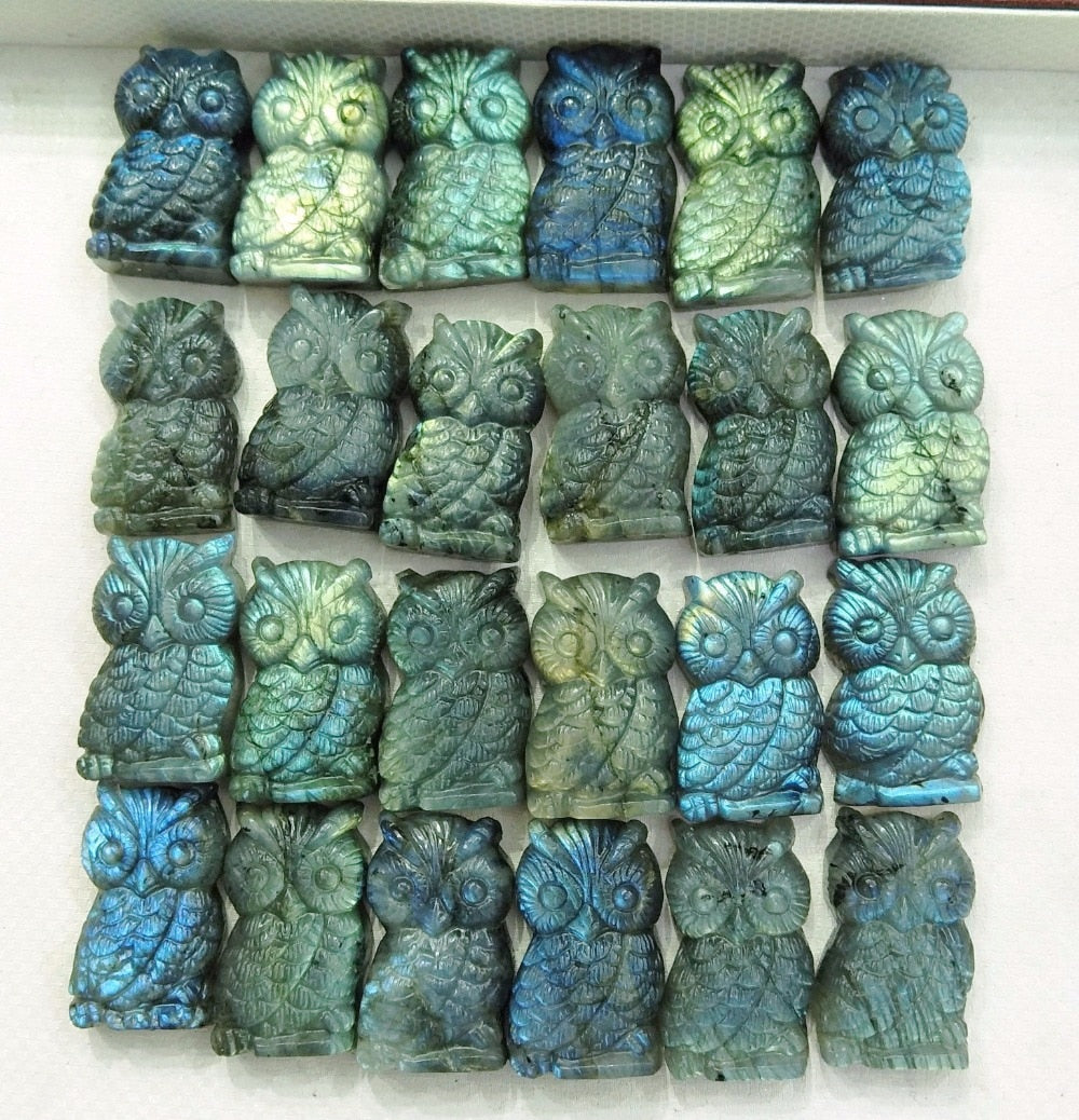 Labradorite Crystal Owl