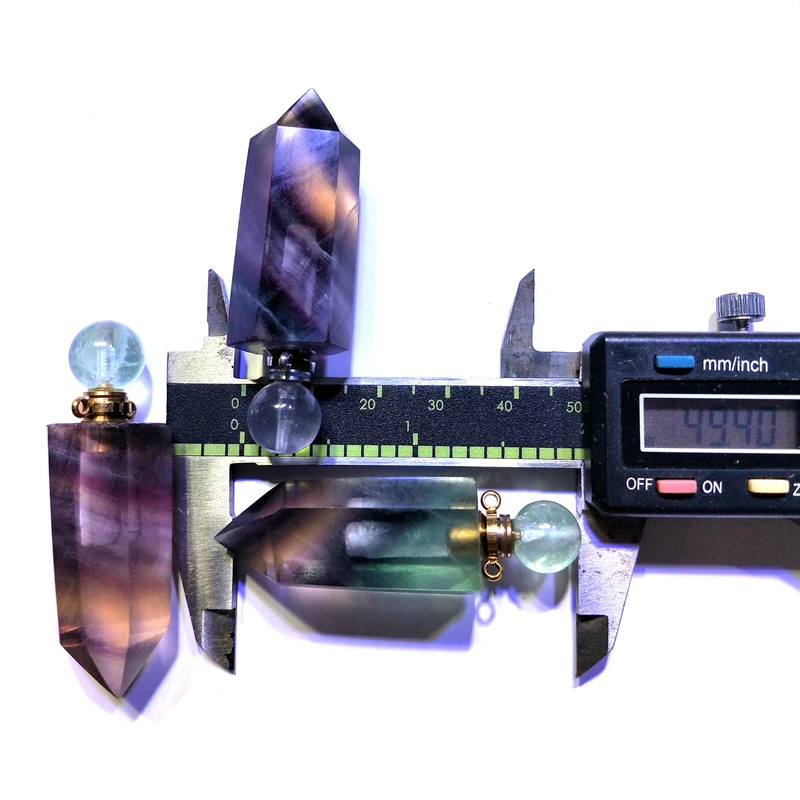 Rainbow Fluorite Crystal Vial Pendant