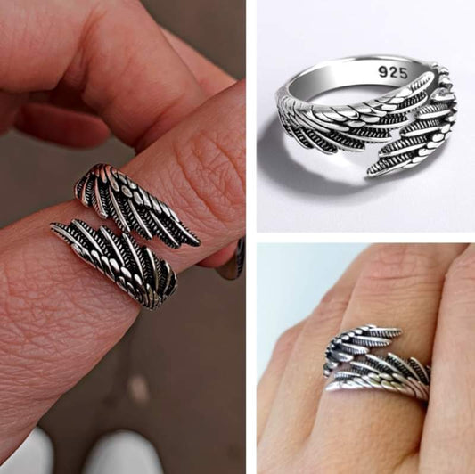 Hugs from an Angel Silver Adjustable Ring