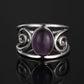 Spiral Crystal & Stone Silver Rings
