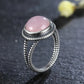 Rose Quartz Silver Ring