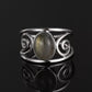 Spiral Crystal & Stone Silver Rings
