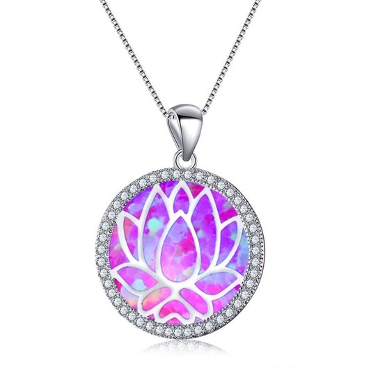 Fire Opal Lotus Necklace