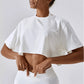 Cropped Raw Hem T Shirt