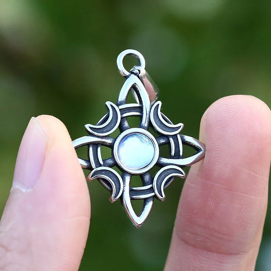 Celtic Crescent Moon Pendant Necklace