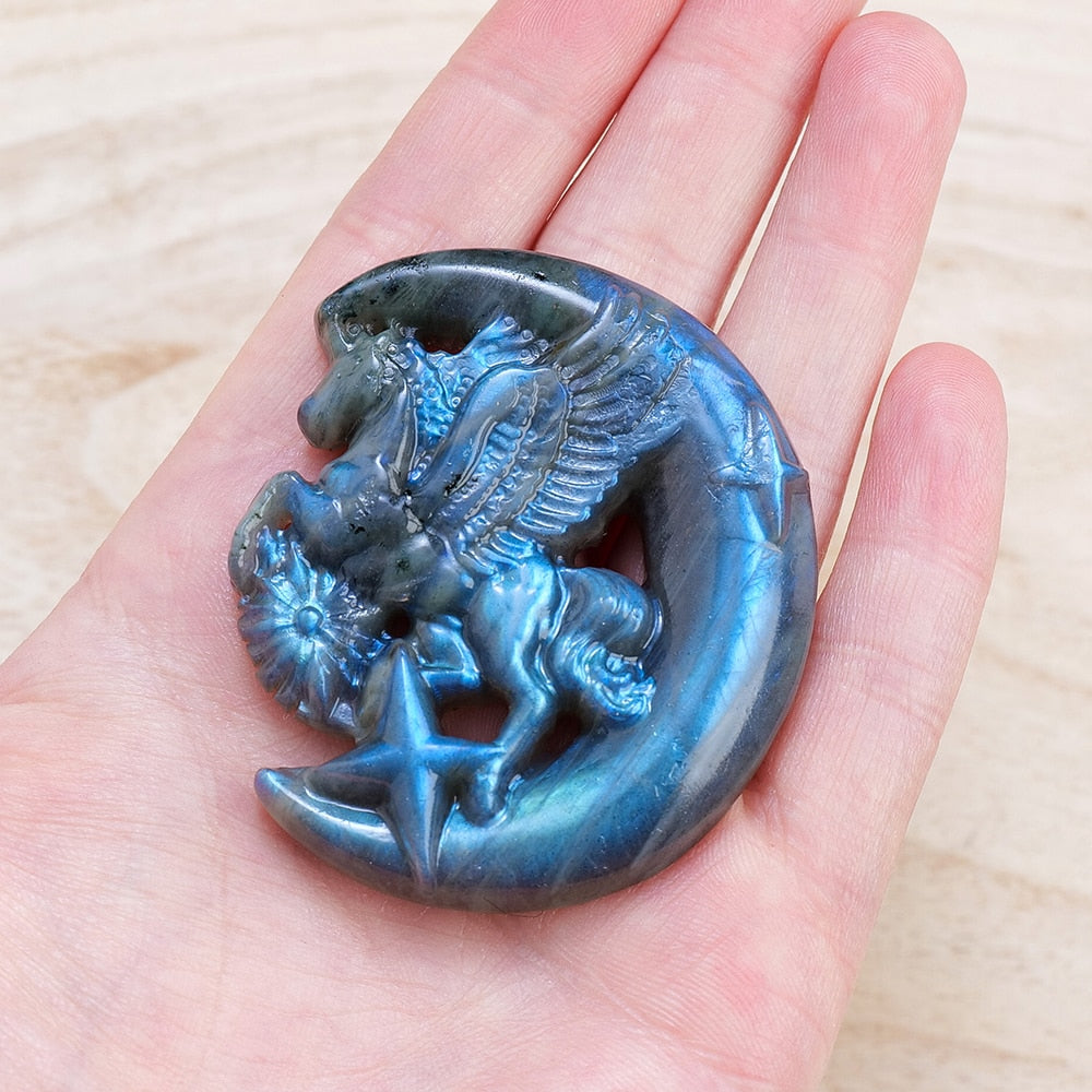 Labradorite Crystal Moon Unicorn