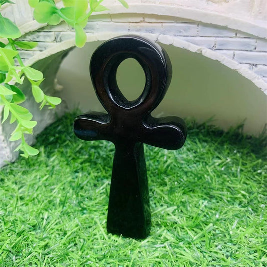 Obsidian Stone Ankh