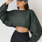 Cropped Batwing Sleeve Sweatshirt